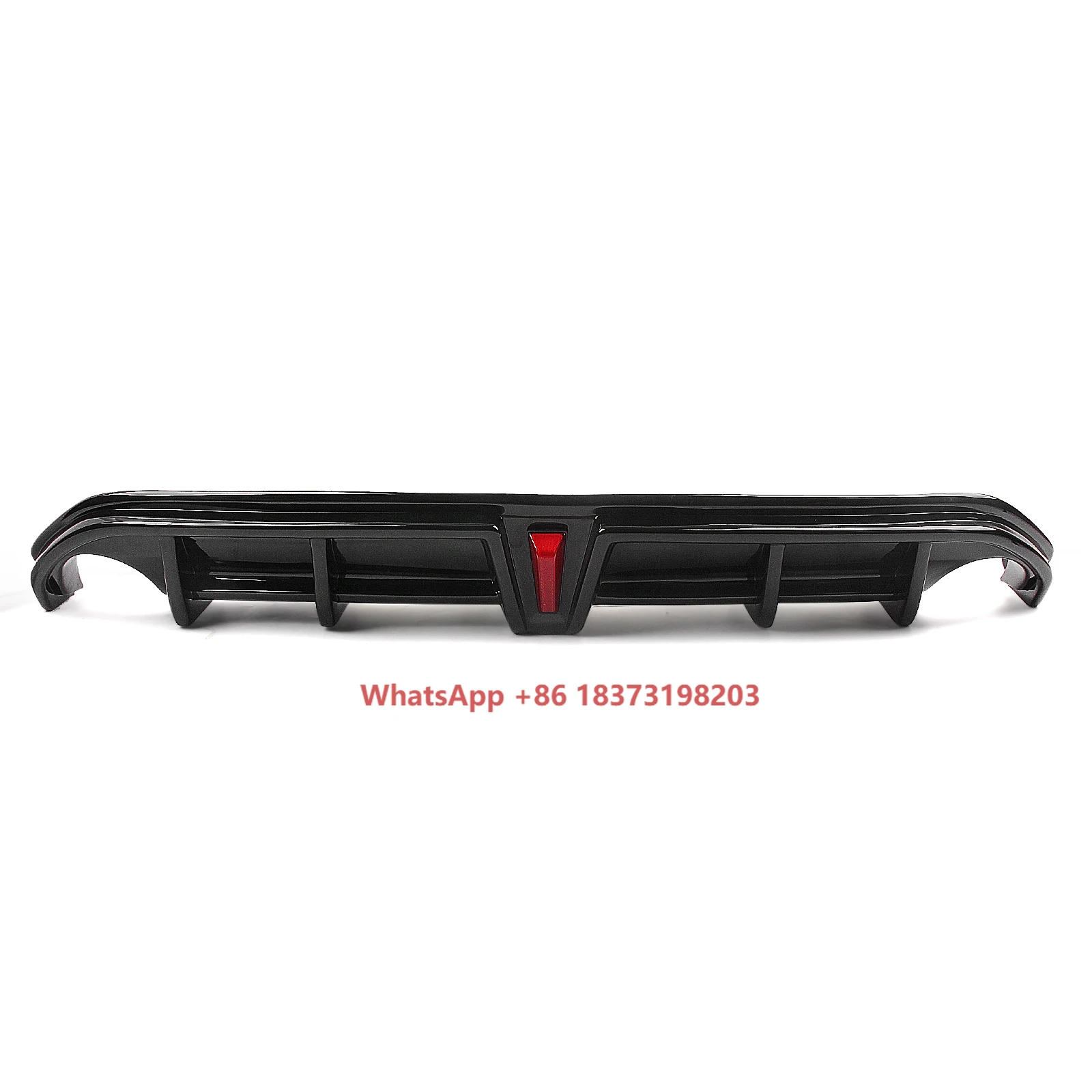 

New IDENUONA for Altima 2019-2022 Car Rear Bumper Diffuser Lip Kit with Exhaust Plastic Material LED Light Gloss Black