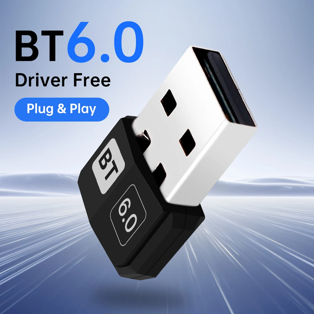 

USB Bluetooth 6.0 Dongle BT 6.0 USB-адаптер Беспроводной аудиоприемник-передатчик ПК Ноутбук Мышь Динамик для Win11/10/8.1