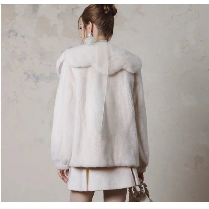 

Women's Clothing Little Fresh Artificial Mink Fur Coat Mid-length Autumn Winter New Jacket Women's Plush Coat Eco-friendly Fur