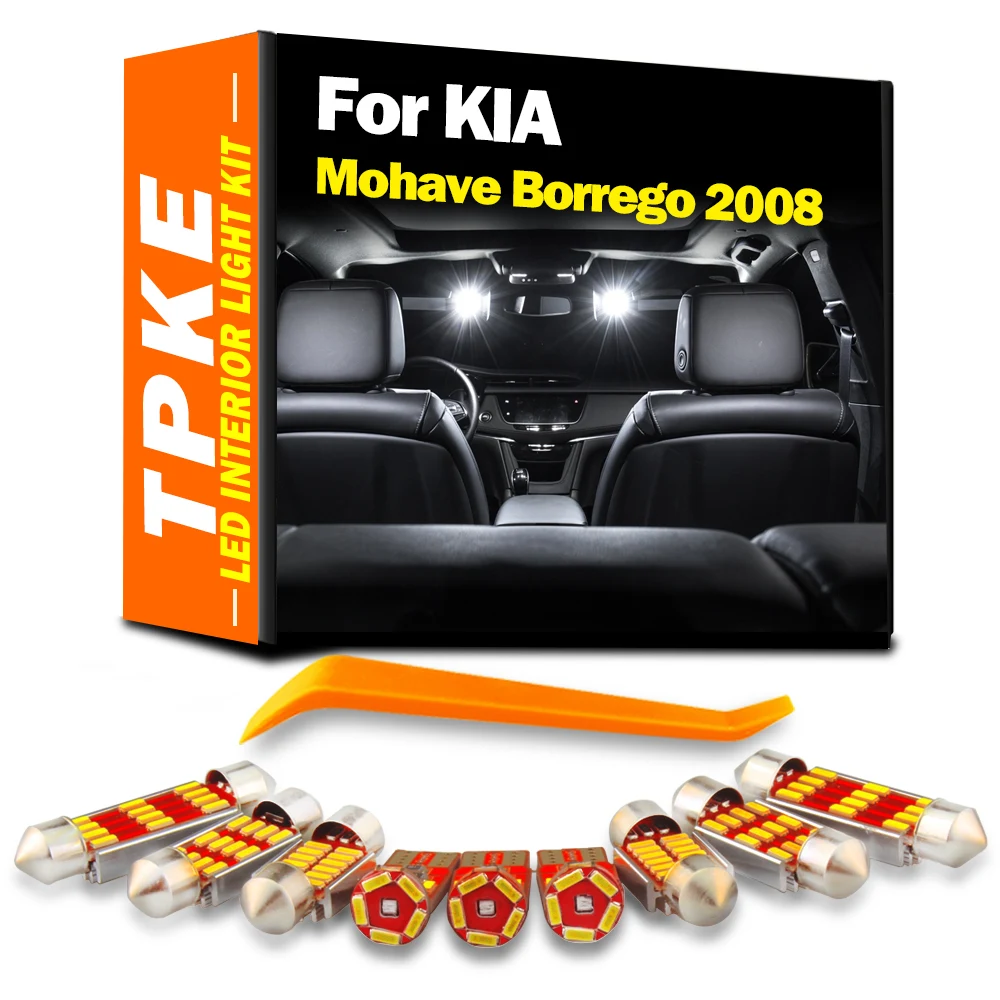 

TPKE 11 шт. Canbus автомобильные фотолампы, интерьер, фотолампы для KIA mohas Borrego 2008, карта, чтение багажа, купольная пластина, аксессуары для лампы