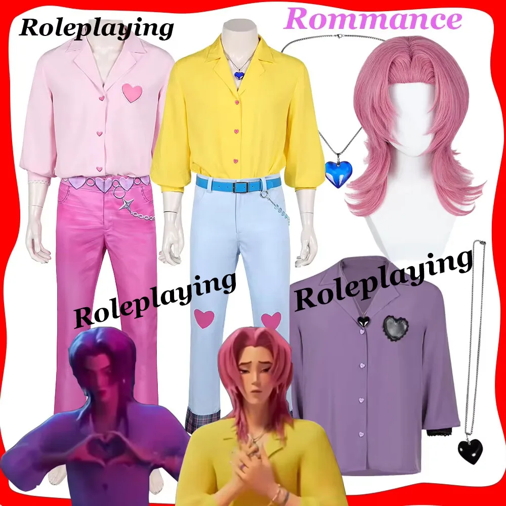 

Романтическое ожерелье Kpop Охотники на демонов Косплей Брюки Рубашка Костюм для взрослых мужчин Маскировка для ролевых игр Одежда Хэллоуин Карнавал