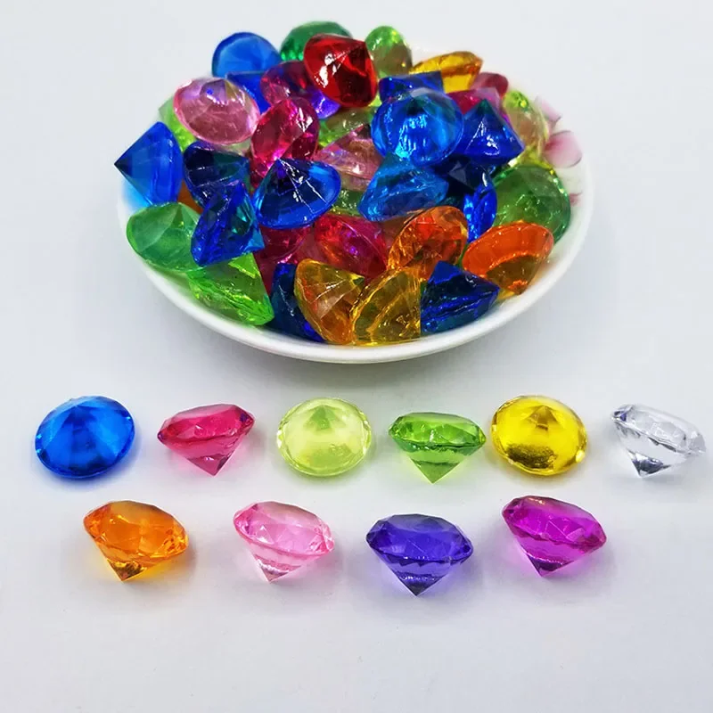 

100pcs Acrylic Crystal Diamond Jewels Lucky Gem Party Confetti Pirate Chest Treasure Gift Birthday Home Wedding Christmas