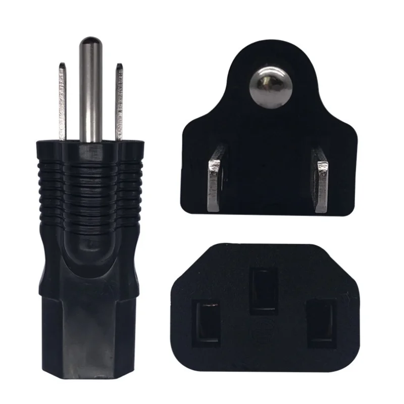 Black PVC Copper 15A 125V America Canada Japan Mexico US 5-15P male to C13 female PDU cabinet power cable plug socket converter