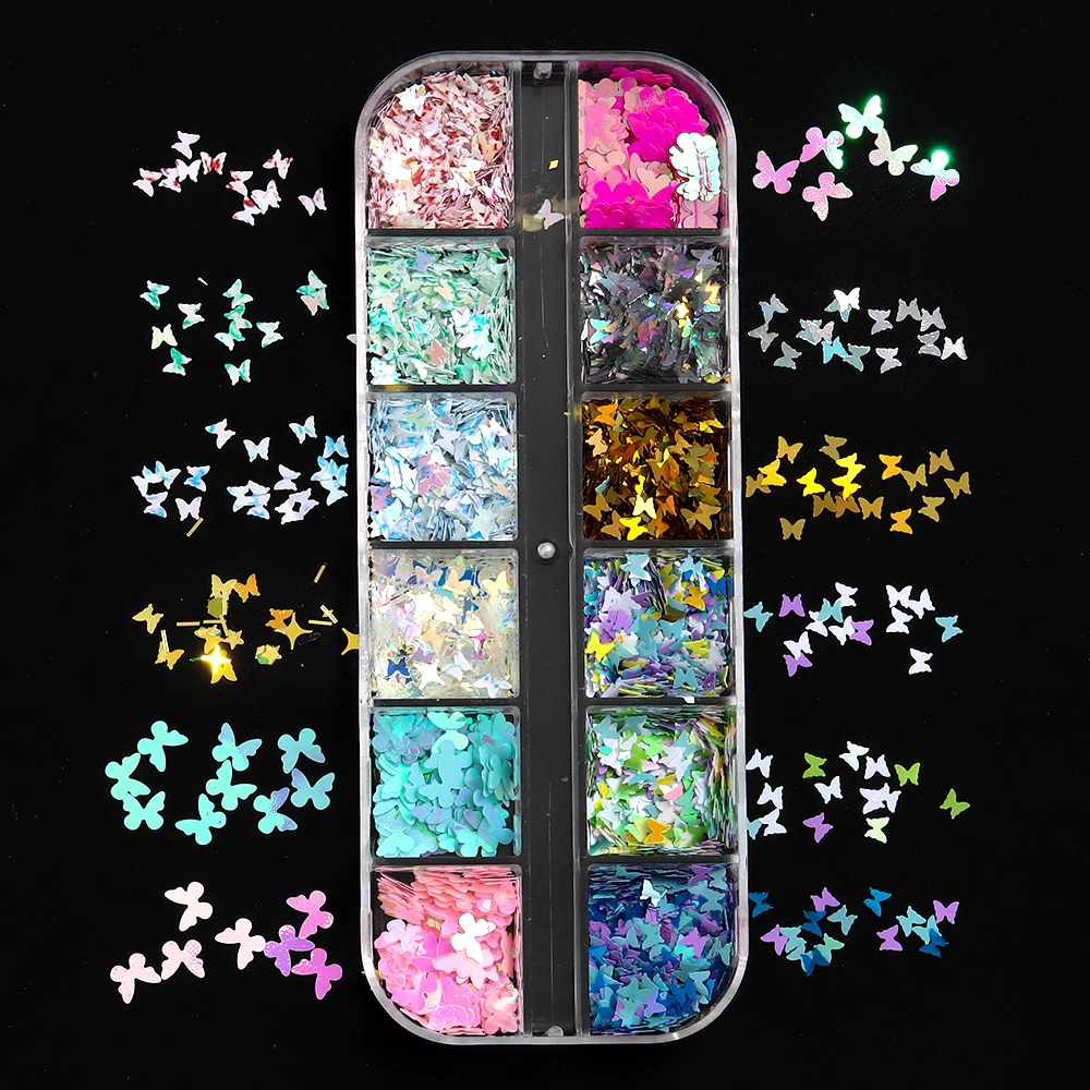 Payet Kuku Kupu-kupu Holografi - Y2K Tech Accessories ulasan dan harga