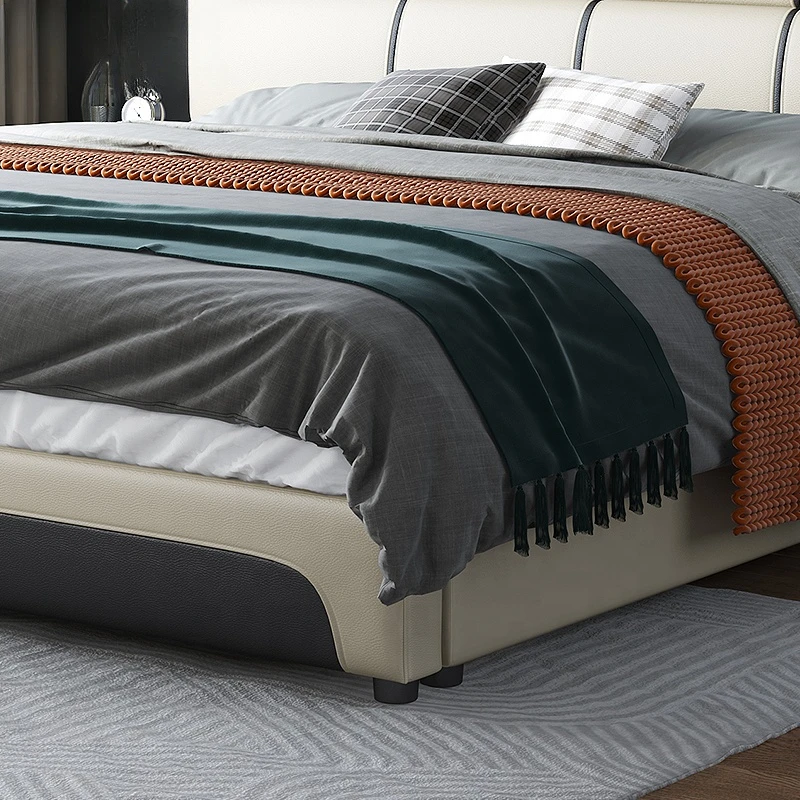 Luxury Italian Bedroom Set Modern Large Storage King Queen Double Bed