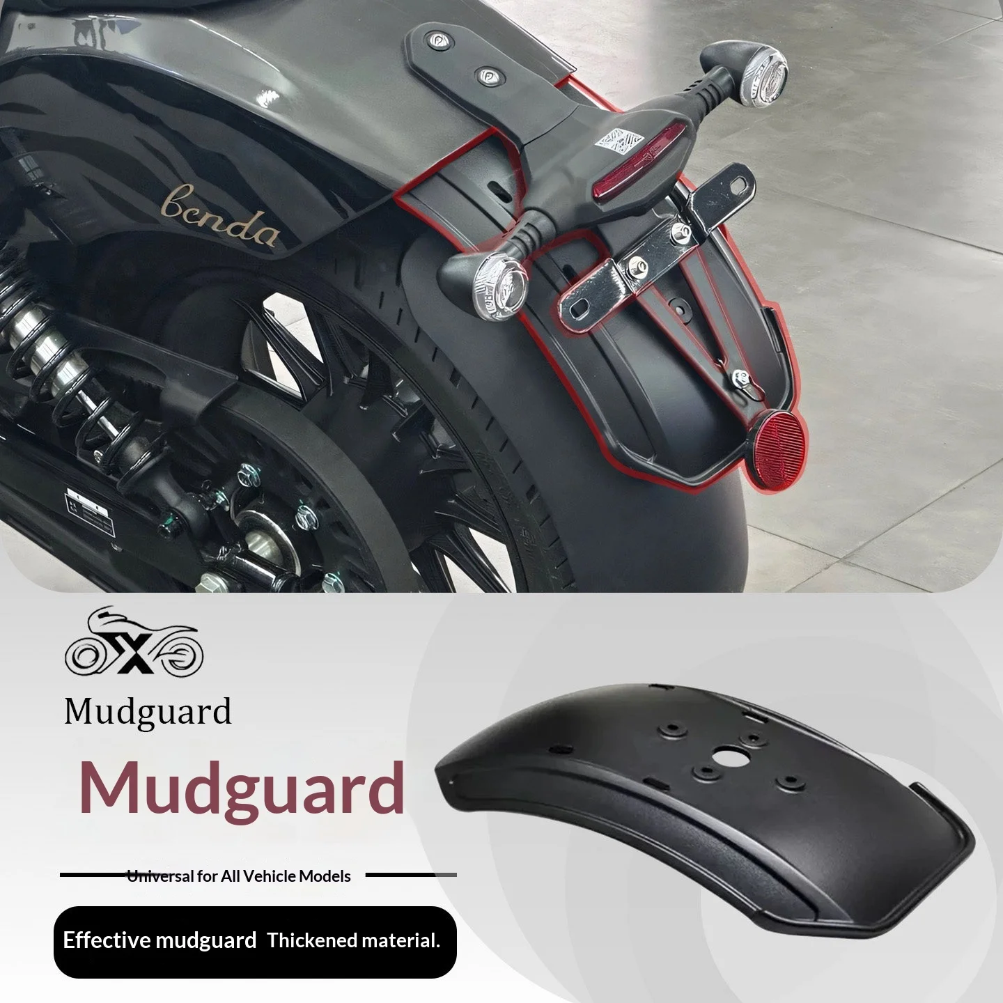 【Premium】For Greystone 707/250 modified rear mudguard, extended mudguard, sandproof, waterproof, and mudguard PP material