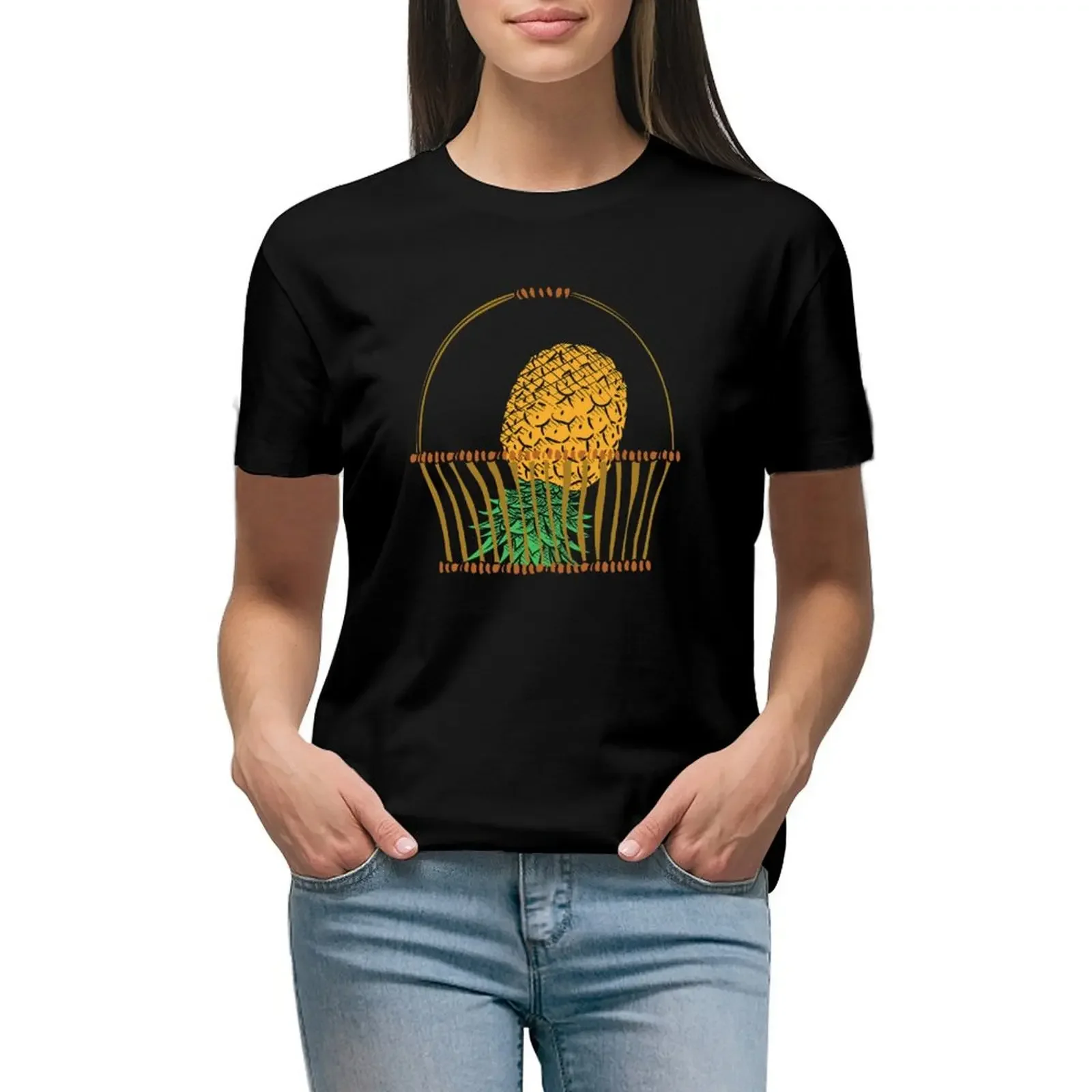 Funny Novelty Upside Down Pineapple Gift design T-Shirt sports fans aesthetic clothes clothes for Women