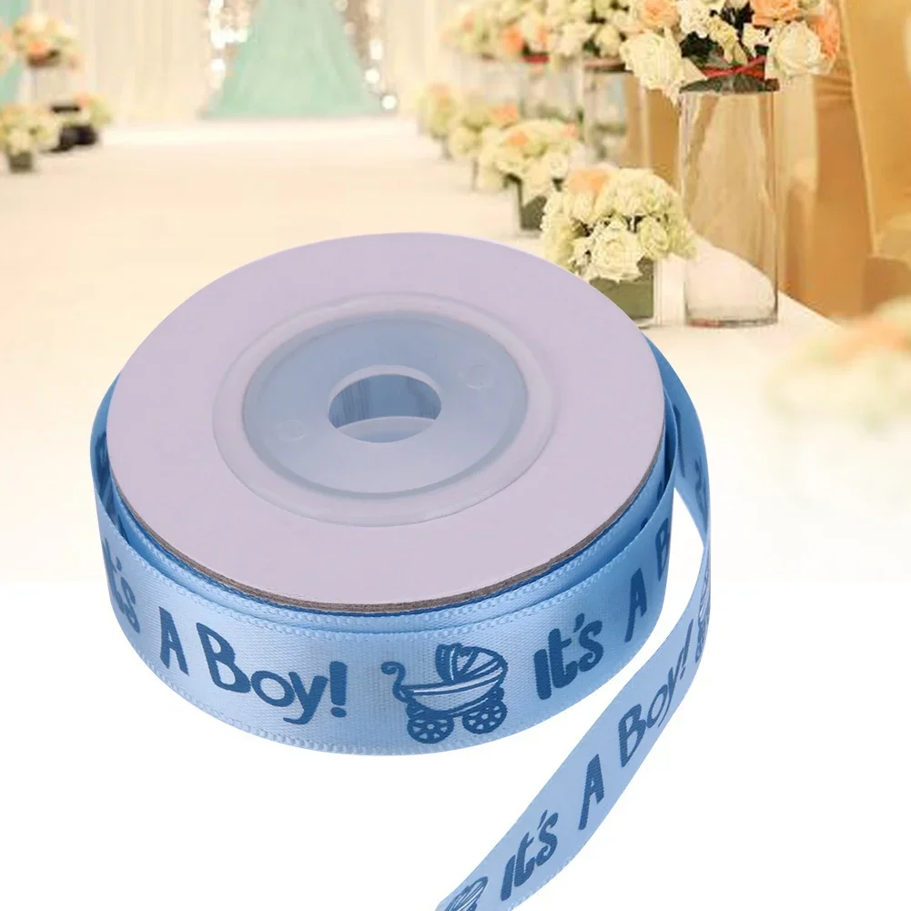 10 jardów/rolka to chłopiec/dziewczynka, satynowe wstążki preferuje wstążkę dla dzieci materiały urodzinowe dekoracja Baby Shower