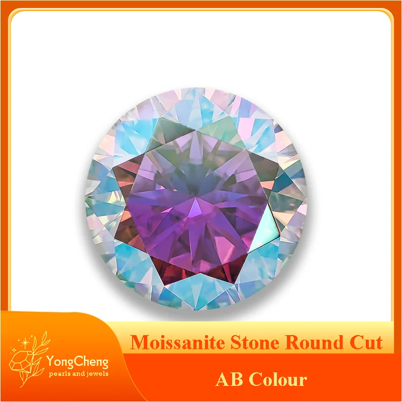 

Moissanite Stone Gemstone Round Cut AB Colour Lab Created Diamond Advanced Jewelry Making Materials with GRA Certificate