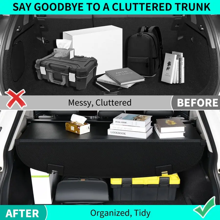 غطاء البضائع مناسب لمازدا CX5 20172024، غطاء صندوق السيارة القابل للسحب، غطاء حماية مضاد للرؤية، شاشة الخصوصية الخلفية مع #4