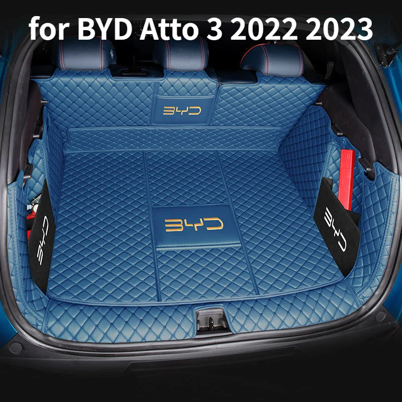 

For BYD Atto 3 Yuan Plus 2022 2023 Car Styling PU Leather Trunk Protection Mat Catpet Interior Cover Part Pad Auto Accessories