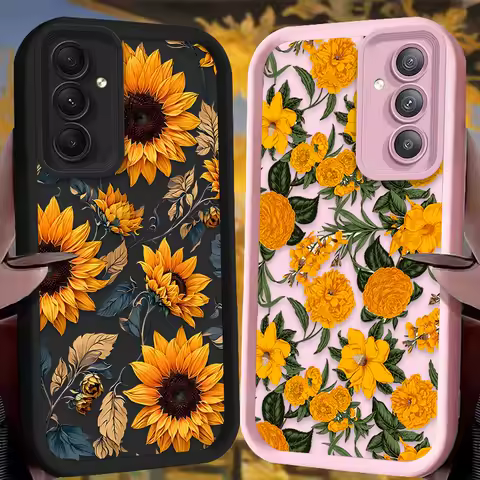 Sunflower Flower Oil Painting Case for Samsung Galaxy A55 A35 A15 A25 A16 A06 A05 A05S A24 A13 A23 A12 A22 A32 A52 A71 A51 4G