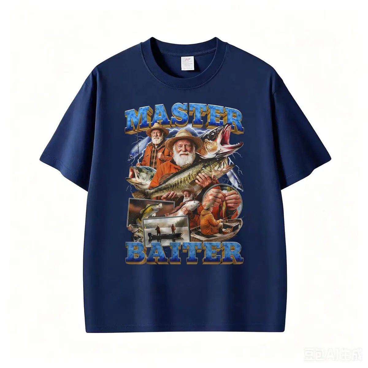 Master Baiter Retro 90s Meme Graphic T Shirt Funny Bass Angler Humor T-shirts Men Women Fashion Casual Cotton T-shirt Streetwear