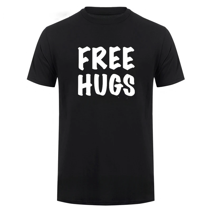 Fun novelty free embrace print fashion casual trend Street wear Harajuku summer unisex crew neck short sleeve T-shirts