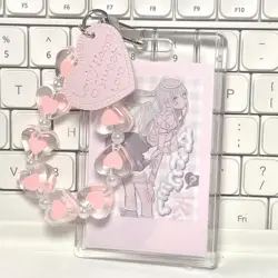 SKYbly IC Crystal Acrylic Card HoIder Set, Cool Pendant, Idol Postscards Storage Keychains, Bus ID Cards, EvaluPhoto Cards Frame