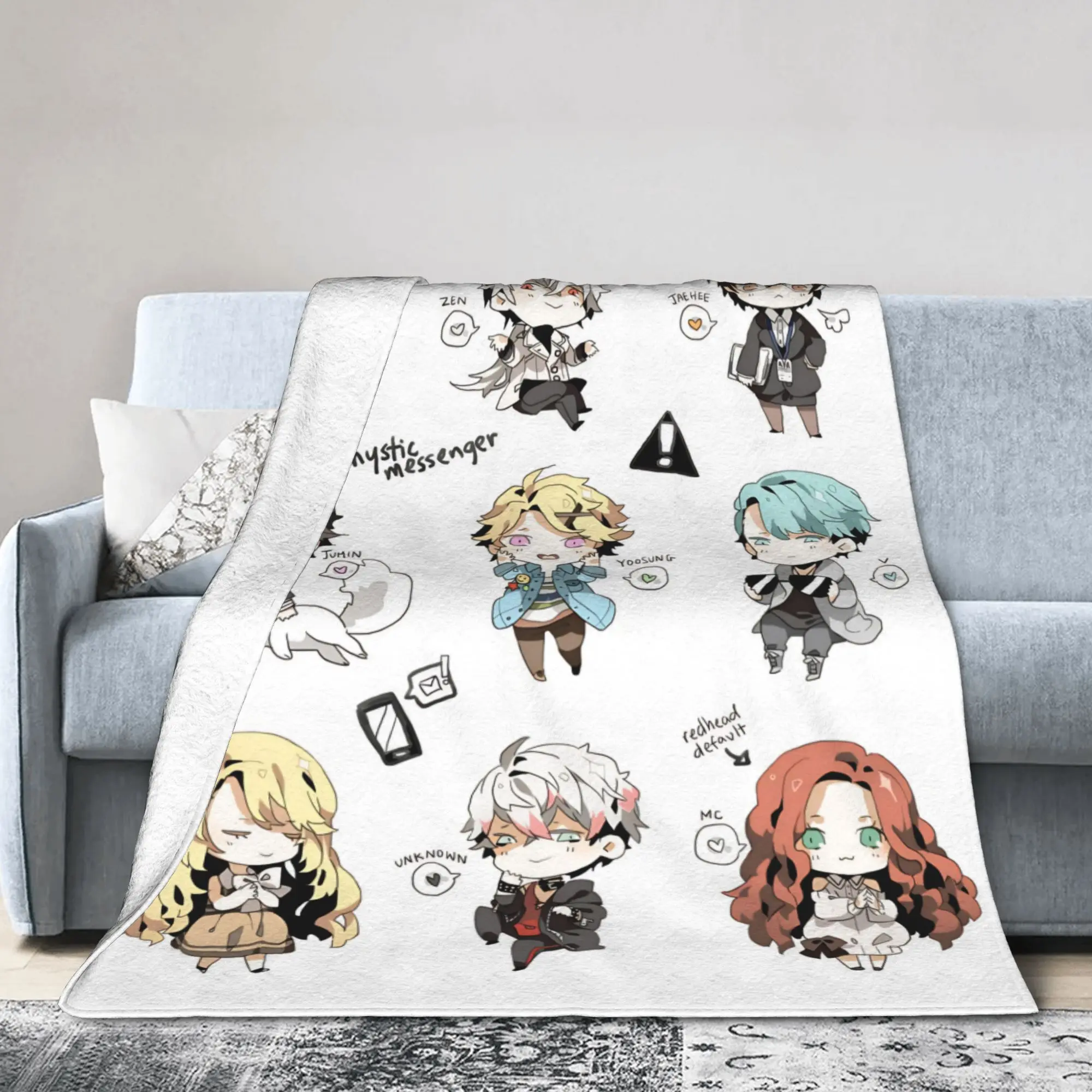 Mystic 707 Cartoon Messengers Knitted Blanket Zen Jumin Flannel Bedding Throw Blanket Rug Piece Soft Decoration Multifunction
