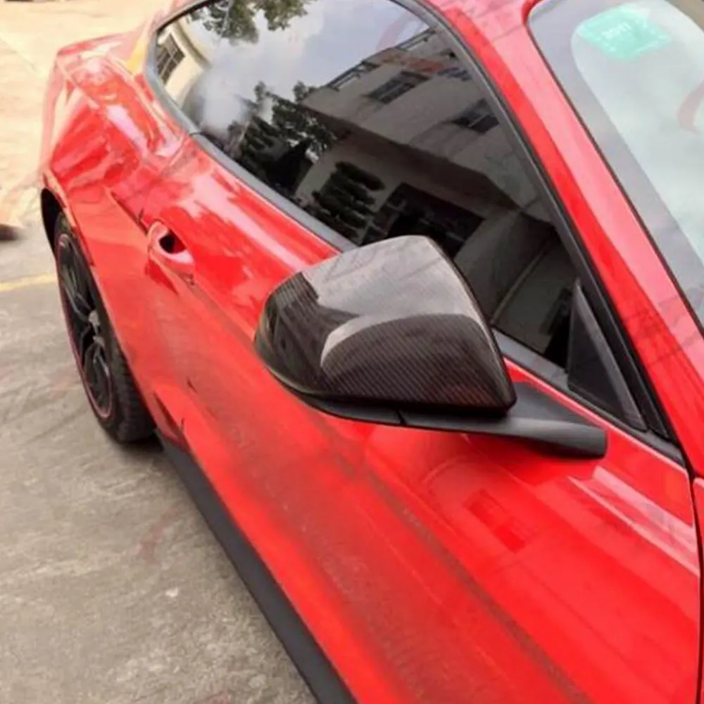 

VACOMUL For Ford Mustang US Model Carbon Fiber Rear View Side Mirror Cover Caps Trims 2014 2015 2016 2017+ Add On Style