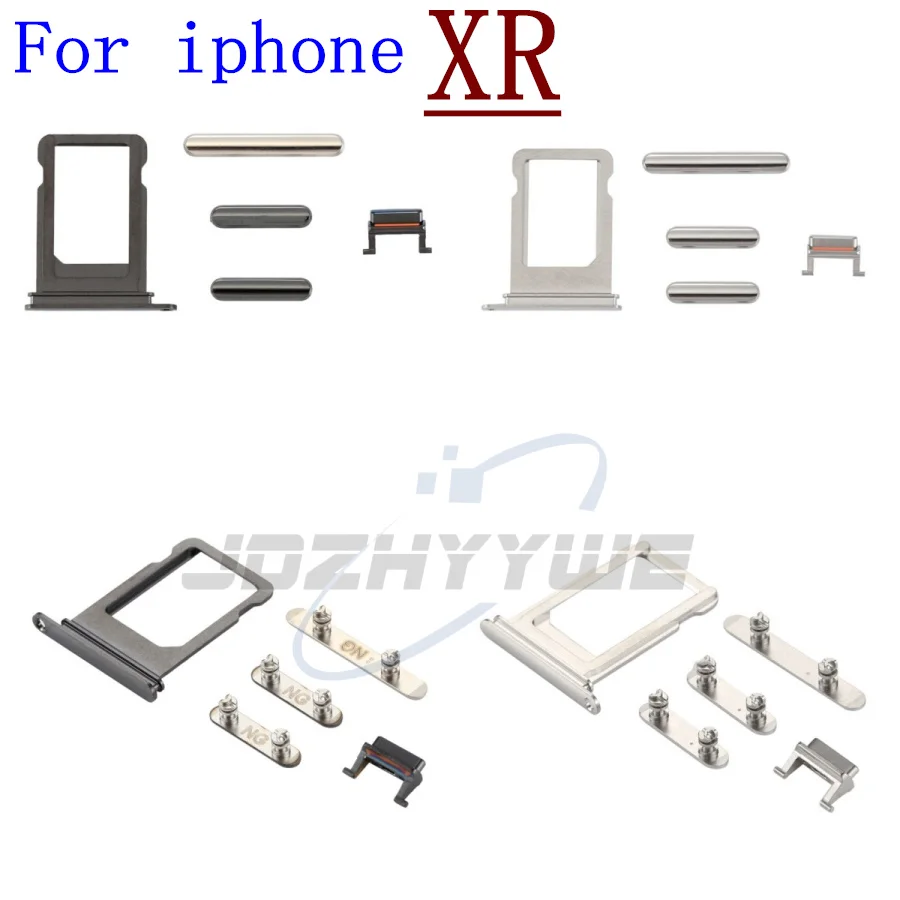 10Set/Lot For Iphone XR Outside Side Key Volume Mute Power-On Button SIM Single Double Card Key Replacement Parts