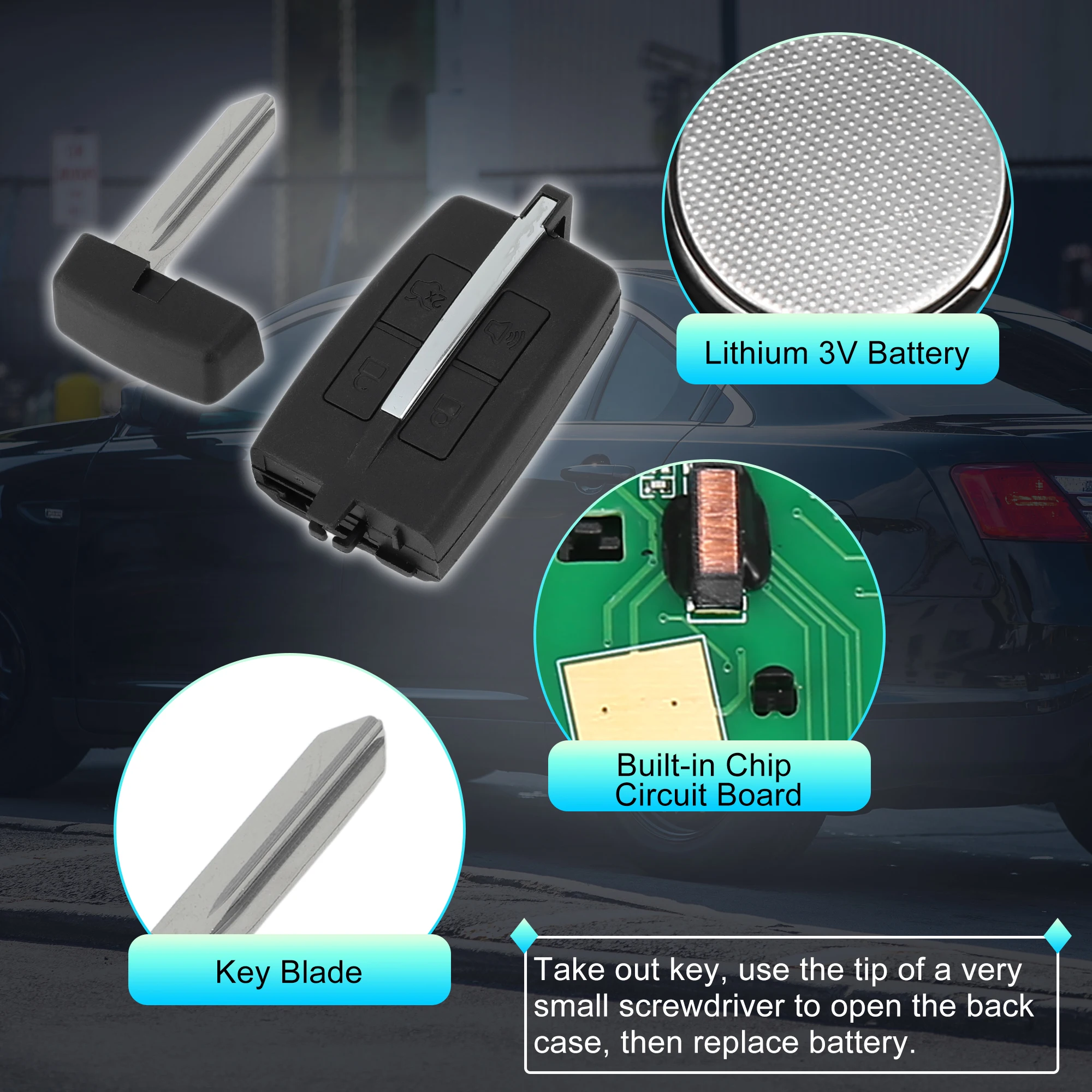 UXCELL M3N5WY8406 315 МГц дистанционный брелок без ключа для Ford Taurus 09-12 4 кнопки