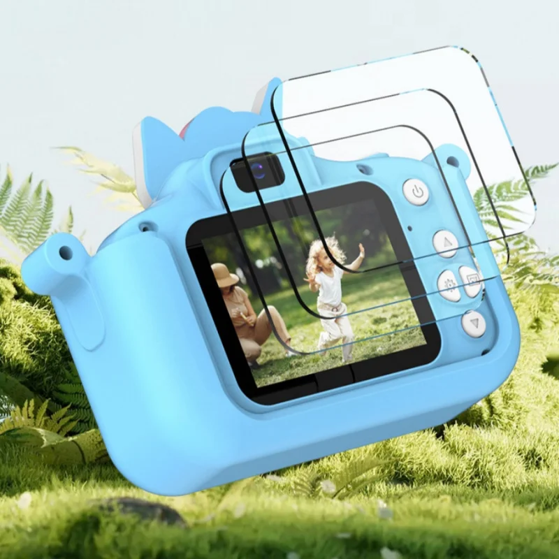 1pc câmera digital das crianças hd dupla mini câmera brinquedo dos desenhos animados unicórnio presente do feriado proteção para os olhos console de jogo