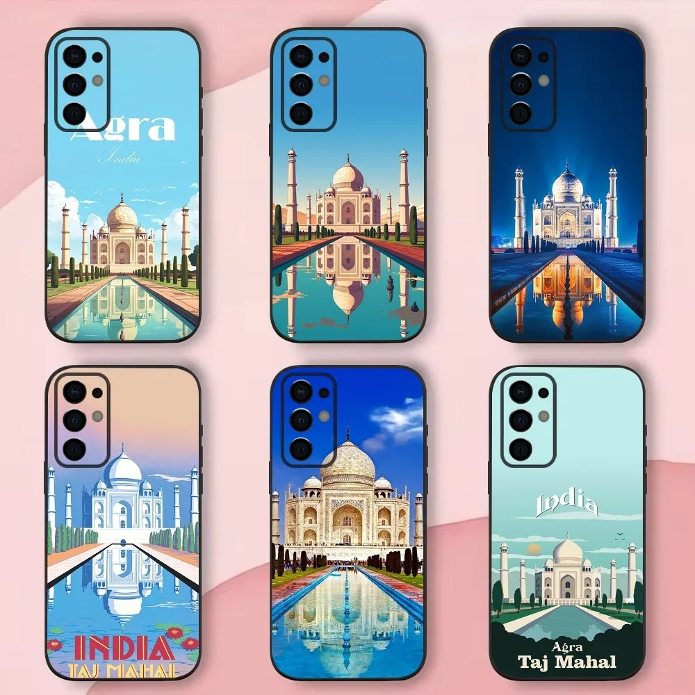 Taj Mahal India Tourist Attractions Phone Case For Samsung S24,S21,S22,S23,S30,Ultra,S20,Plus,Fe,Lite,Note,10,9,5G Black  Shell