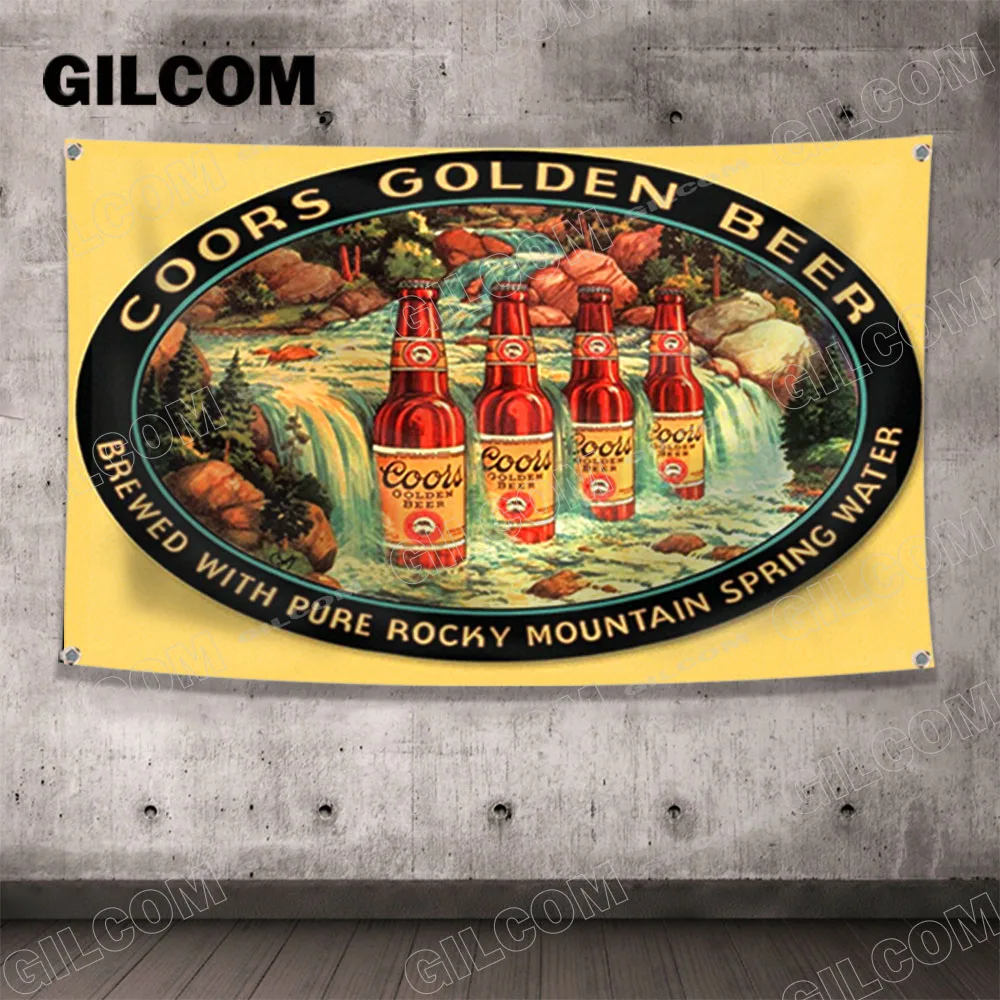 Beer Bar Flag Drink Poster Advertise Logo Premium Quality Sport Outdoor Club Digital Printing Banner Brass Grommet Performance