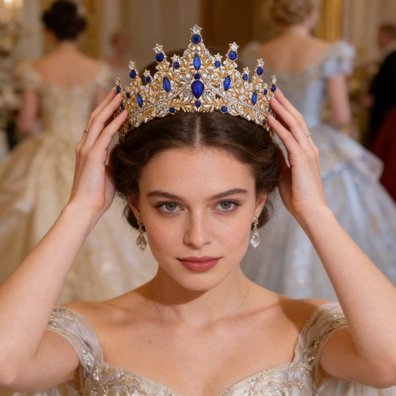 

Vintage Baroque Crystal Tiara Crown Luxury Rhinestone Bridal Headpiece Perfect For Wedding Prom And Princess Costume Accessories