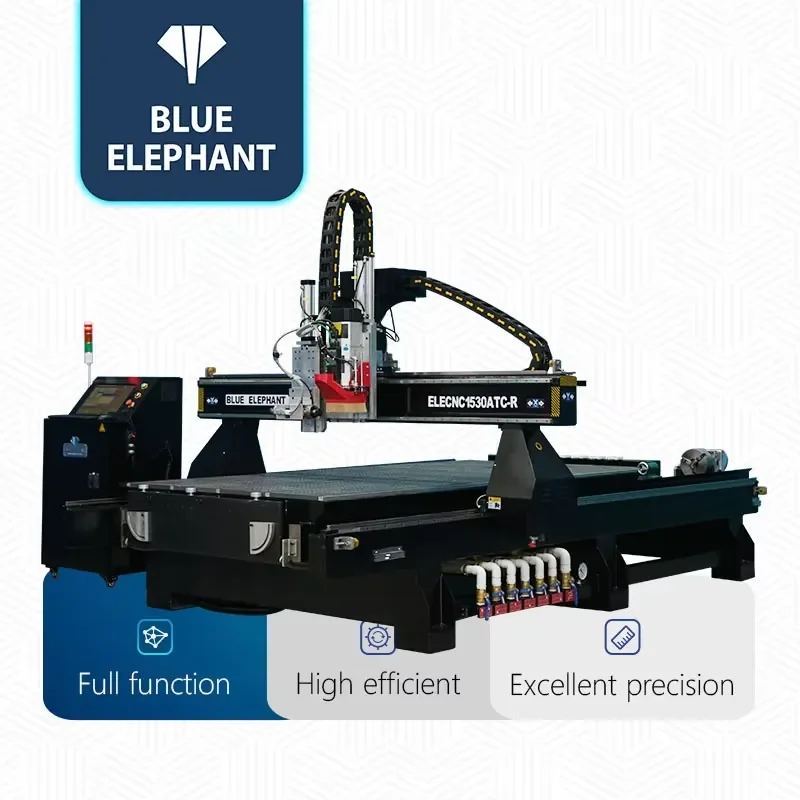 Multi-functional 1530 ATC Rotary Axis CNC Router with Horizontal Spindle for Sale in Russia RU