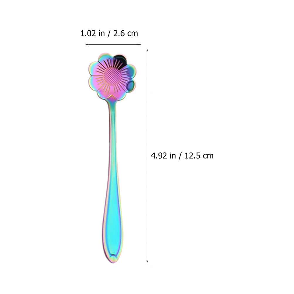 

8pcs Stainless Steel Stirring Spoons Floral Pattern Household Mixing Cocktail Wine Stirrers Rust-Free Mirror Polished