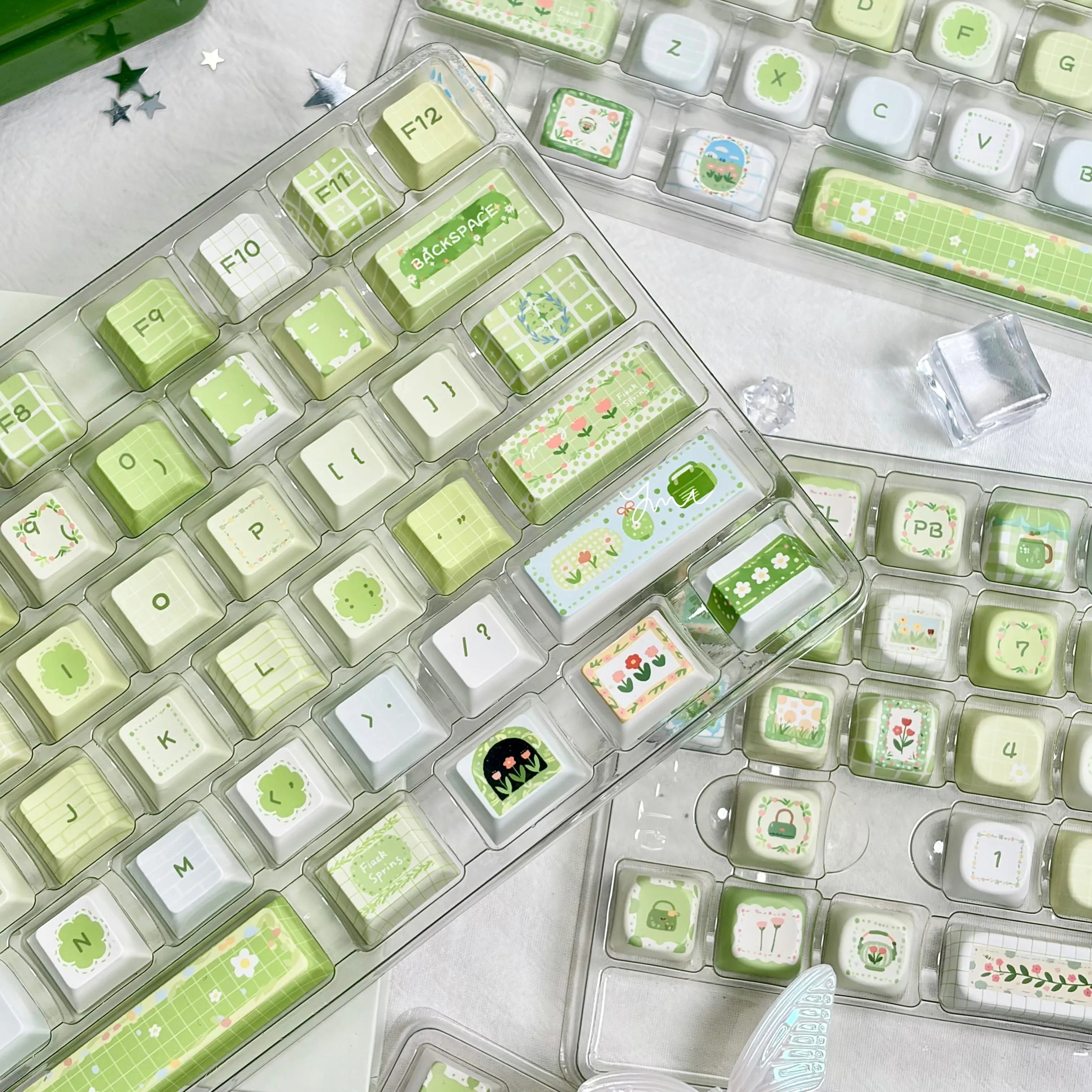 Haruno hand account small full set of keycaps 130 keys  original factory/MOA height  spring cure green series