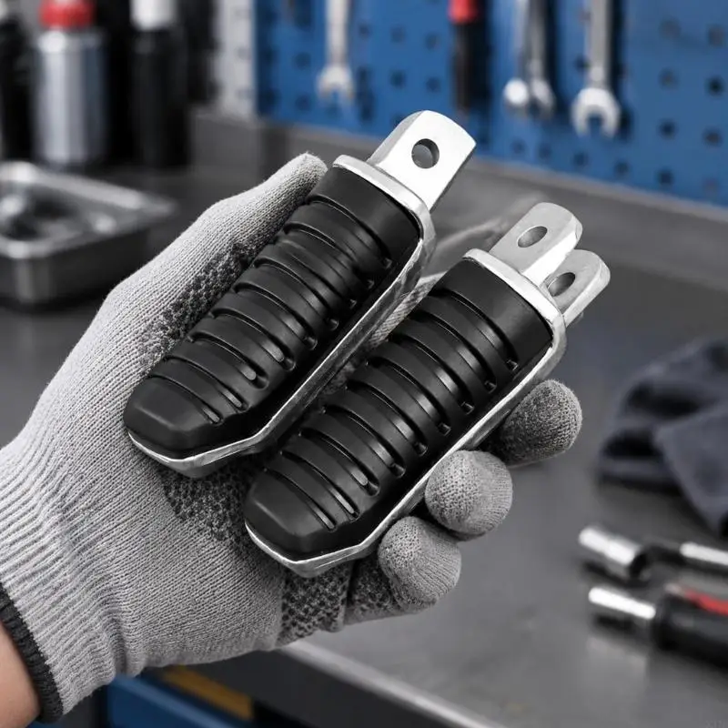 Motorcycle Front Foot Pegs for GSX1300R 1999-2019, Grooved Contact Areas with Mounting Forks and Aligned Pin Holes X37F