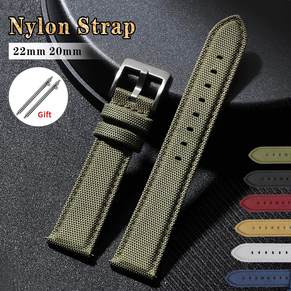 Nylon Sailcloth Watch Strap 20mm 22mm Smartwatch Bracelet for Huawei Watch GT6/5/4 Universal Quick Release Wristband Accessories