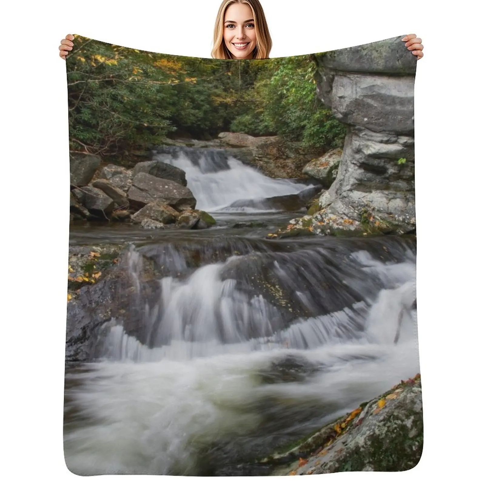 Upper Lynn Camp Falls 7 Throw Blanket Faux Fur Soft Warm Blanket for Bed