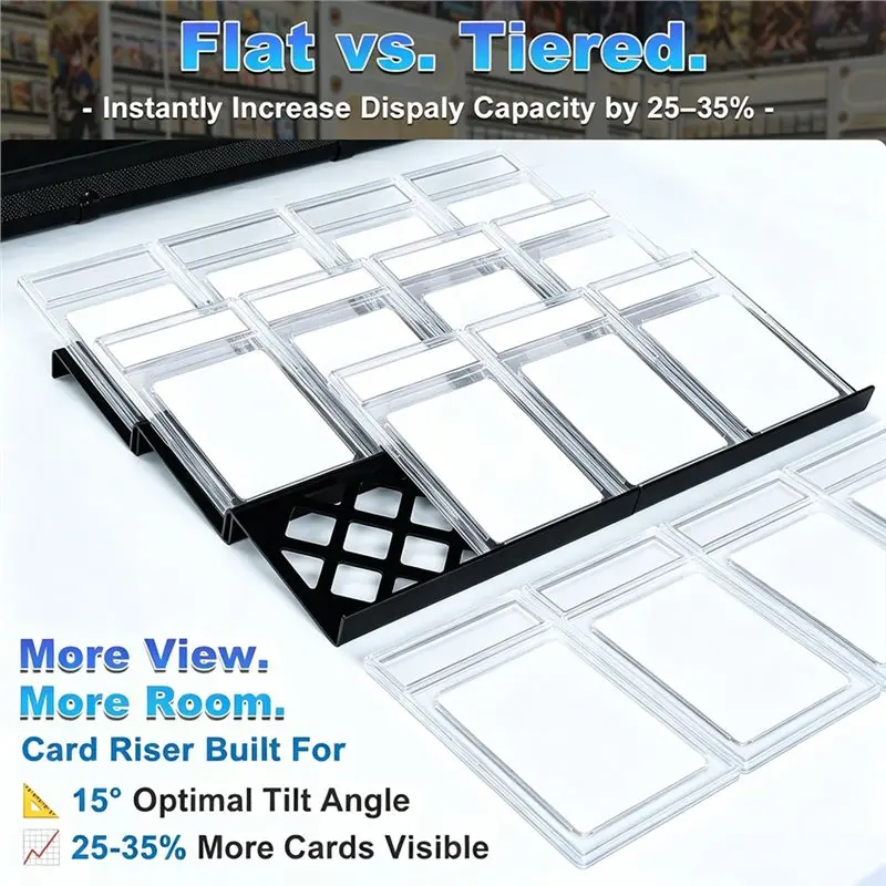 【FAMILY GATHERING】Display Stand For Sports Cards& Trading Card Game, 30 For Trade Card Risers For Trade Shows, Display Cases And
