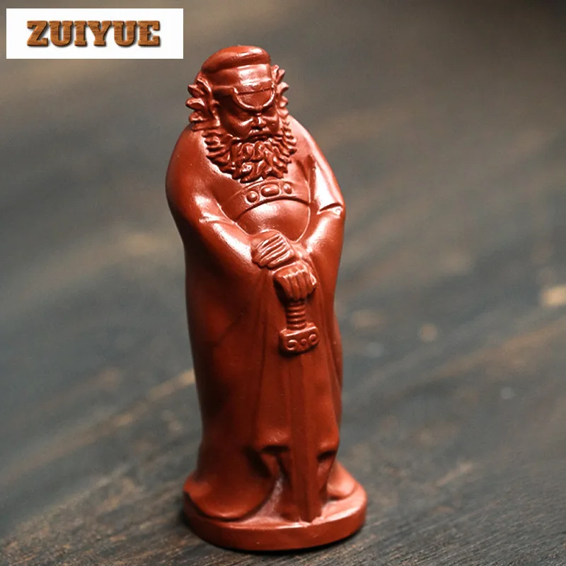

Yixing Raw Ore Purple Clay Tea Pet Zhong Kui Character Sculpture Statue Handmade Tea Ceremony Accessories Home Decor Crafts