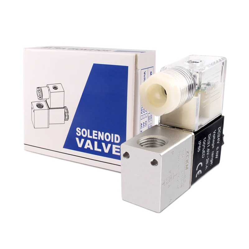 Válvula de Control direccional neumática, solenoide de aire BSP normalmente cerrada, 2 bits, 2V025-08, DC24V, AC220V