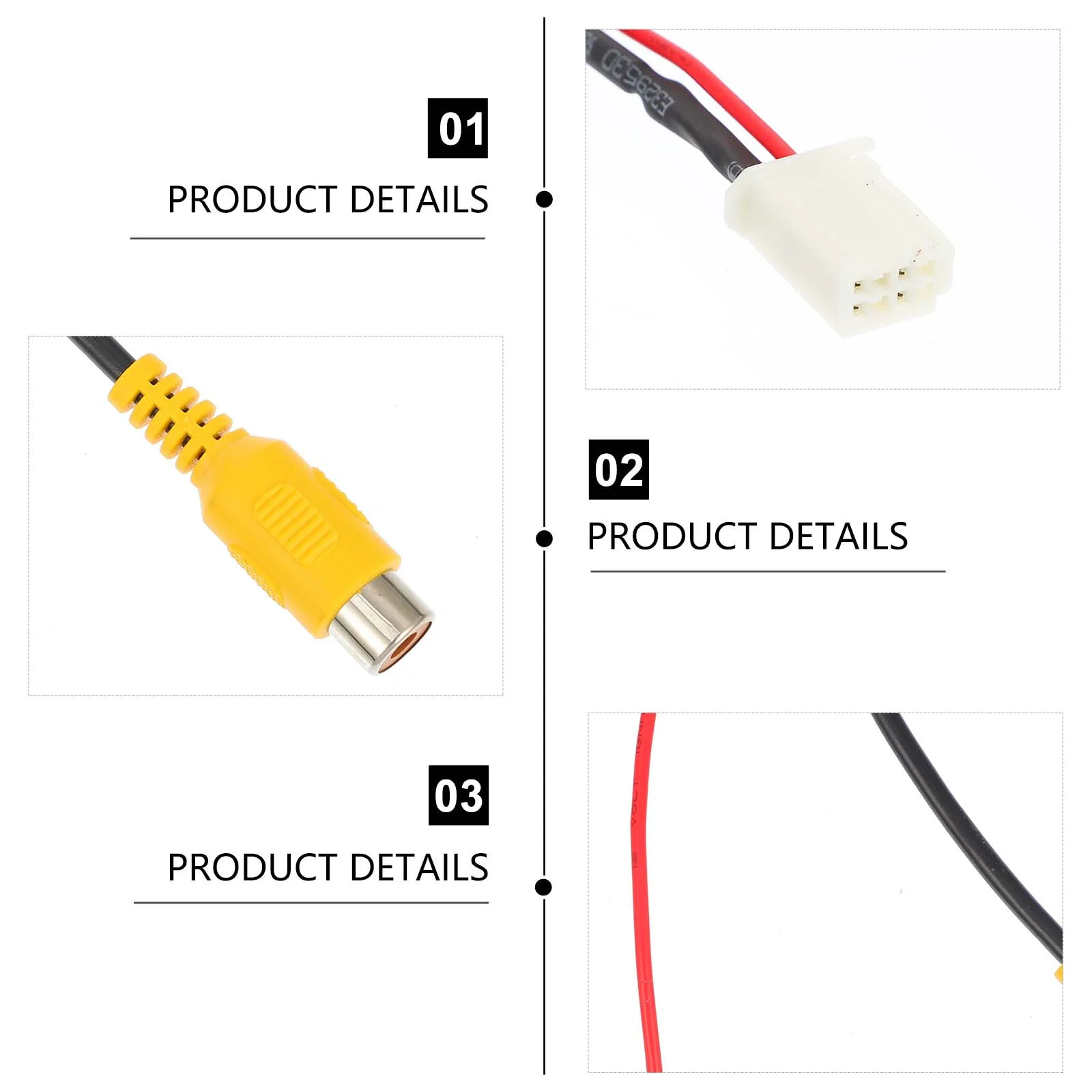 

Rear View Video Cable For Parking Reverse Cord Parking Camera Video Cable Car Accessory Reverse Camera Cord Adapter