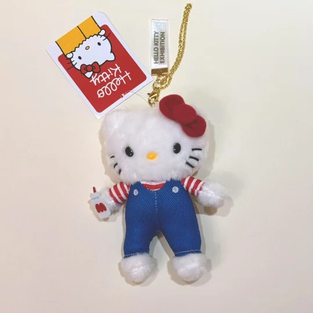 Sanrio museu série olá kitty pernas longas brinquedos de pelúcia kawaii chaveiro bonito dos desenhos animados mochila pingente acessórios presente aniversário