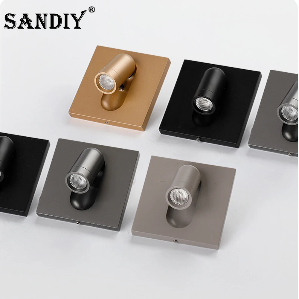 SANDIY Wall Lamp with Switch Recessed Reading Sconce Chrome Bedside Lighting Rotary Headboard Luminaires Nordic Room Hotel Decor view 3
