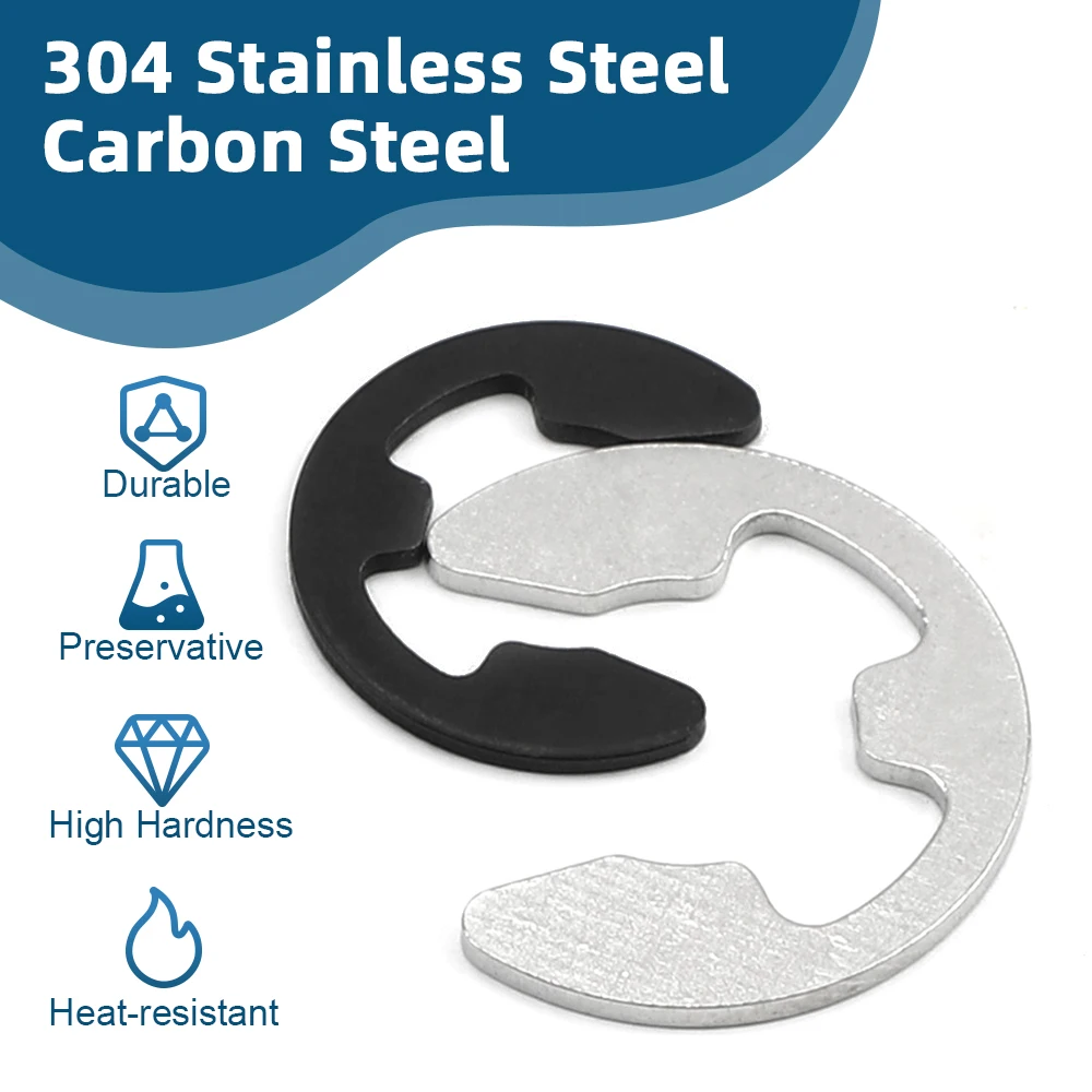 HOWSHENG 20-200 pz E clip rondelle elastiche M1.2 M1.5 M2 acciaio inossidabile acciaio al carbonio C tipo anello di ritegno esterno per macchinari