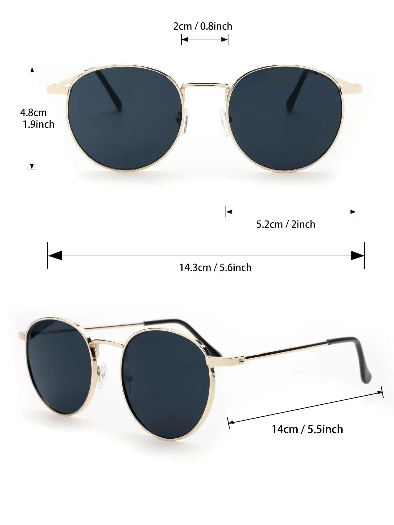 1/2PCS Unisex Metal Round Frame Vintage Y2K Casual Sunglasses For Outdoor Daily Vacation Driving Clothing Accessories image 6