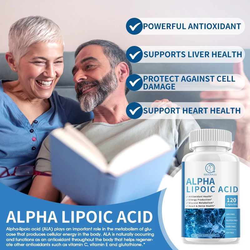 BBEEAAUU Alpha Lipoic Acid Capsule Powerful Antioxidants Skin Care Protecting Liver, Brain and Nerve Health Energy Metabolism