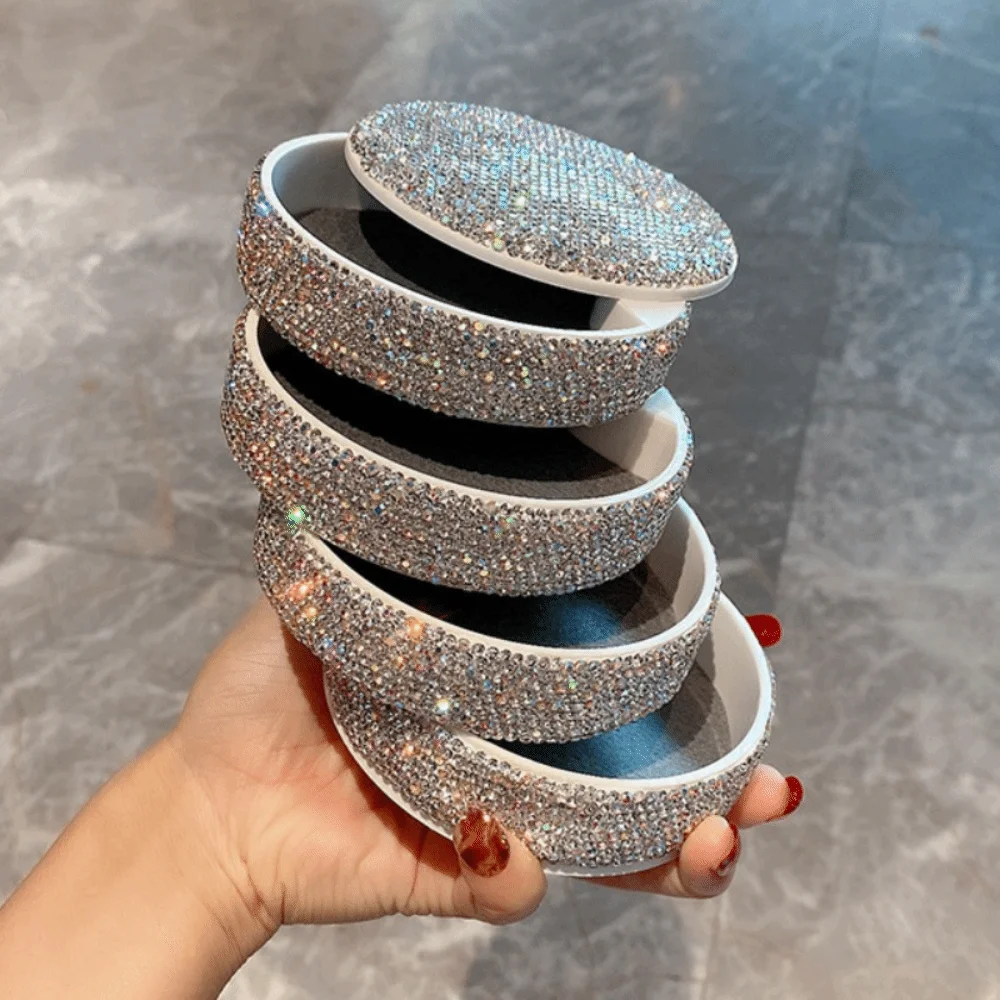 

4 Layers Rotating Jewelry Storage Box Rhinestone Earring Holder Necklace Desk Organizer with Lid Dust-proof