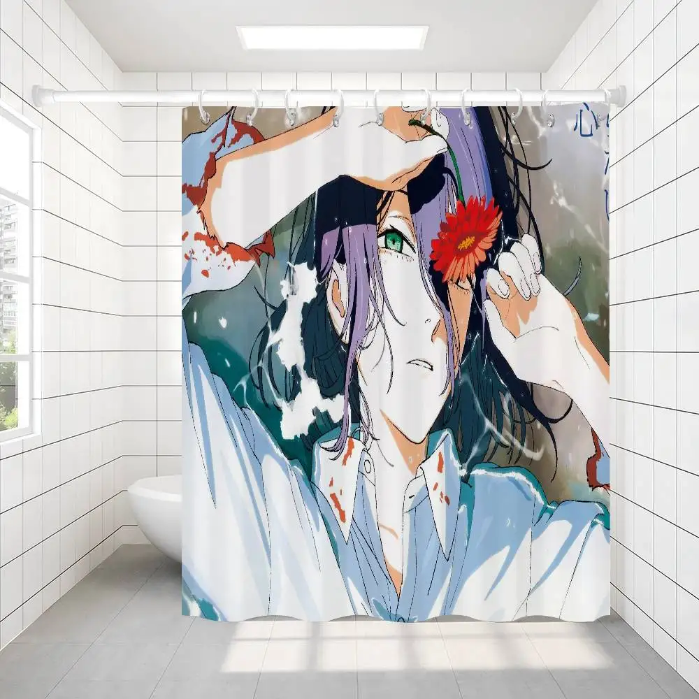 

Chainsaw Man The Movie Reze Arc Printing Bathroom Shower Curtain Polyester Waterproof And Mildew Proof Home Decoration Curtain