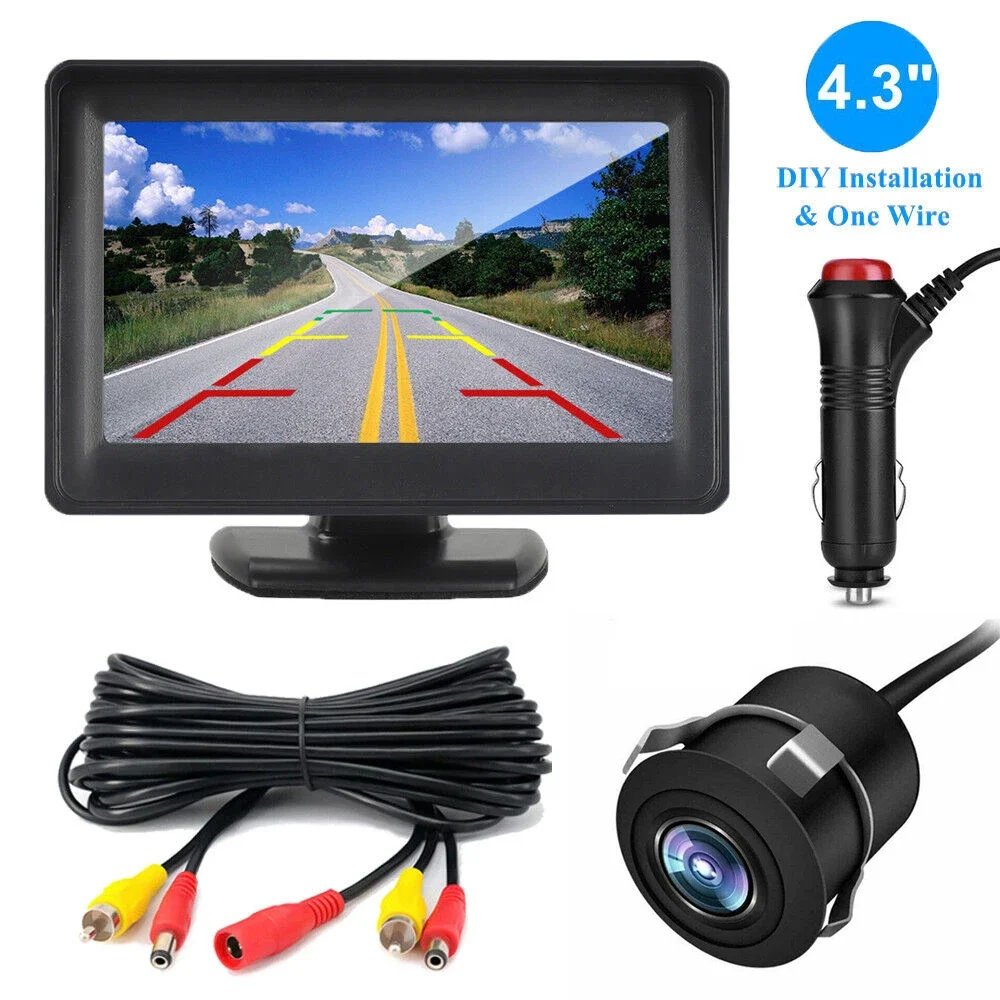 

4.3" TFT LCD Car Rear View Camera Wide Degree Display Monitor Waterproof Night Vision Reversing