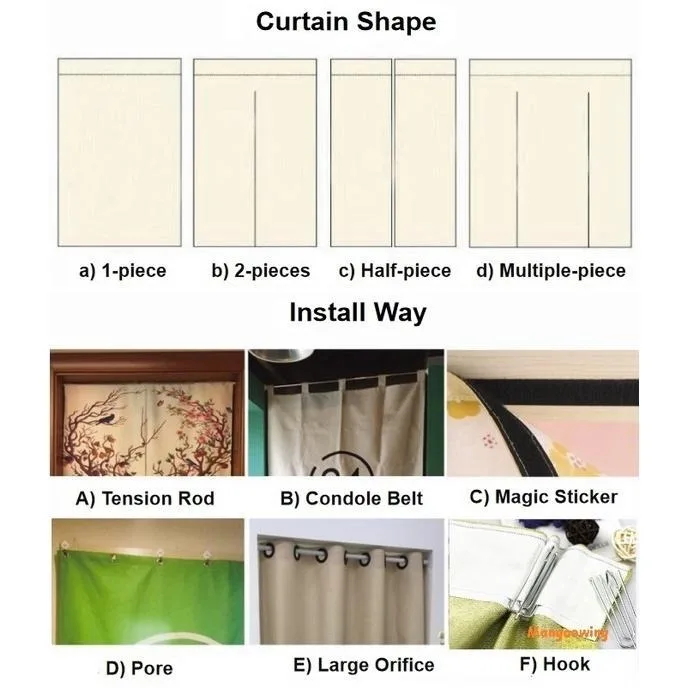 Custom Door Curtain Door Way Customized Personalized Curtain Toilet Partition Curtain Japanese Curtain Noren Feng Shui