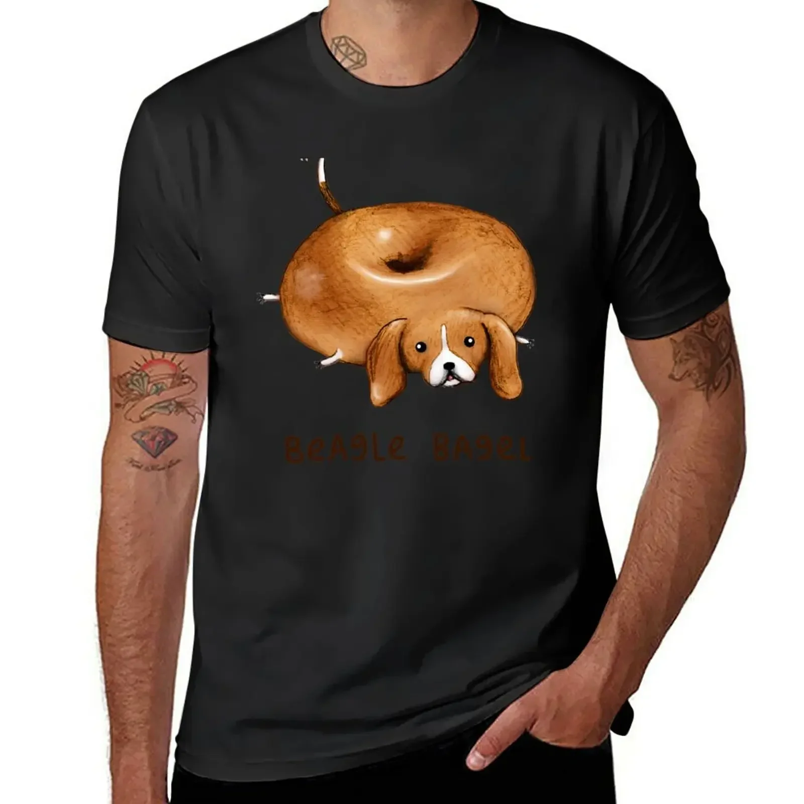 Beagle Bagel T-Shirt graphic tee shirt graphic t shirt vintage men workout shirt