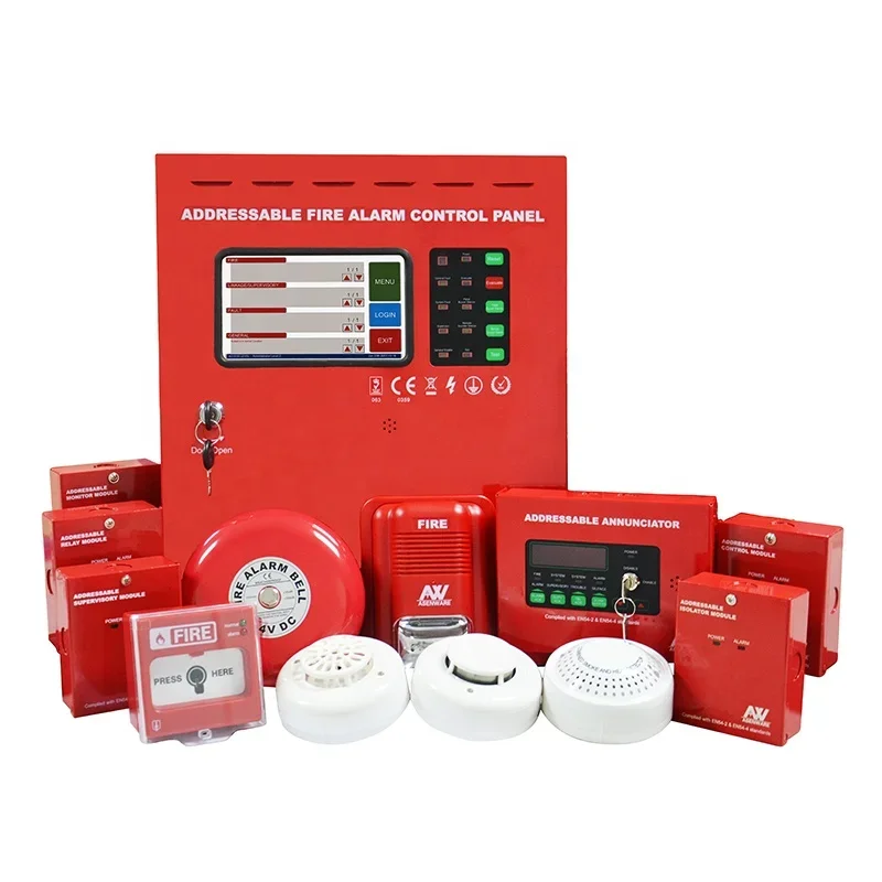 

Asenware gsm wireless fire alarm smart system commercial addressable control panel with network for home