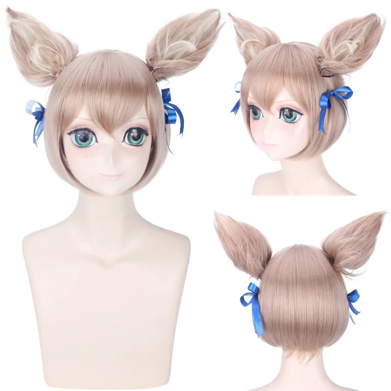 

Synthetic Cosplay Wig Long Blonde Cat Girl Style Heat Resistant Hair for Party Anime Costume Role Play