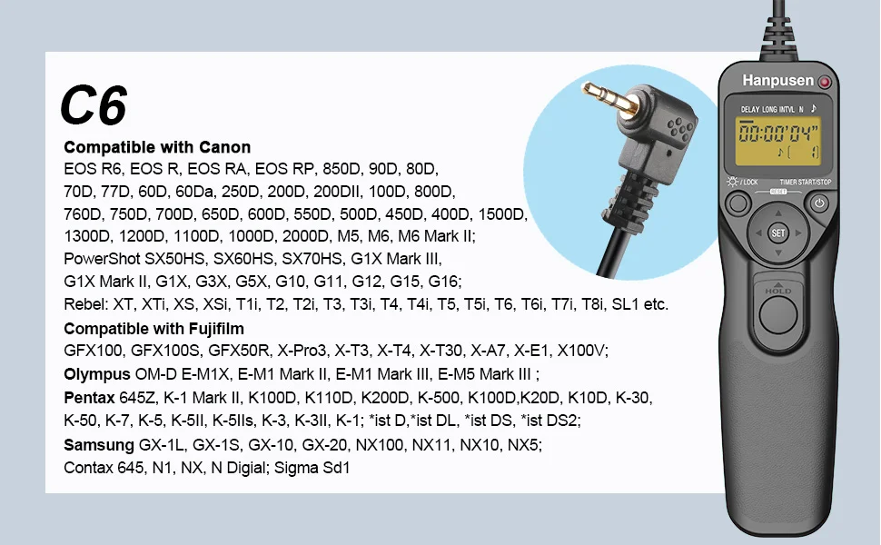Camera Time Lapse Intervalmeter LCD Timer Afstandsbediening Ontspanknop Voor Canon Nikon Sony Fujifilm Olympus Pentax Camera's
